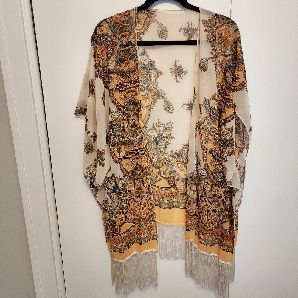 Bohemian Paisley Kimono with Fringe